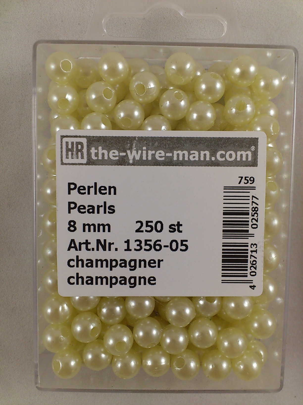 Perlen champagner 8 mm. 250 st.